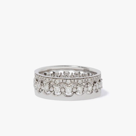 Crown Interlaced Diamond Ring Stack in 18kt White Gold — Annoushka US