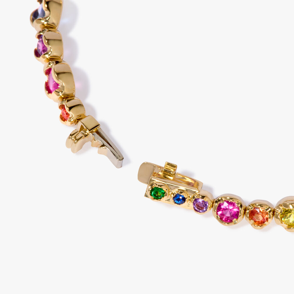 Whoopsie Daisy 18ct Yellow Gold Rainbow Sapphire Tennis Bracelet | Annoushka jewelley