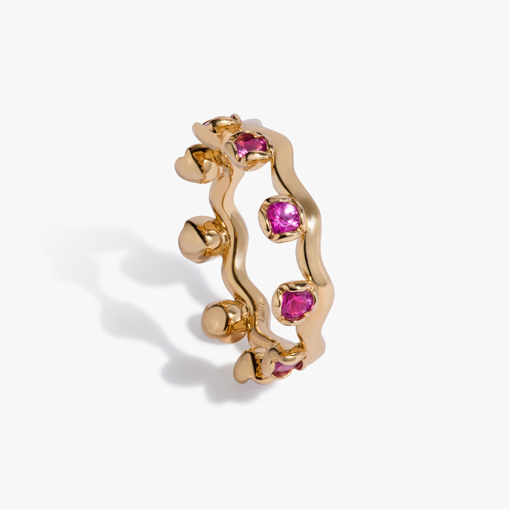 Whoopsie Daisy 18ct Yellow Gold Pink Sapphire Ring | Annoushka jewelley