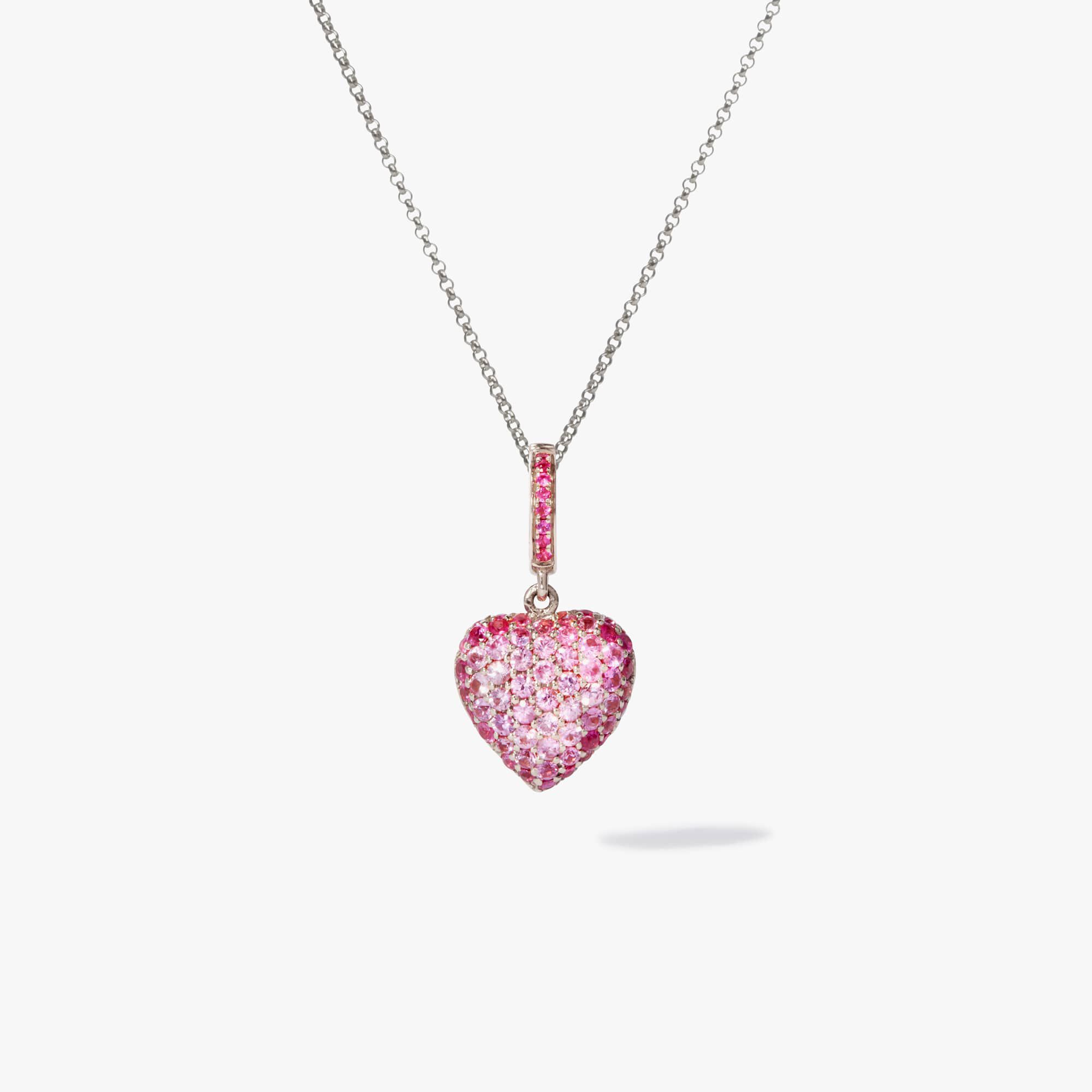 18ct White Gold Pear Pink Sapphire & Diamond Flower Pendant With Chain -  Gatwards Of Hitchin