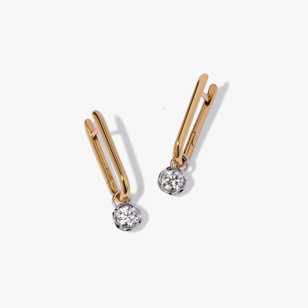 Knuckle & Whoopsie Daisy 18ct Gold Solitaire 1ct Diamond Earrings | Annoushka jewelley
