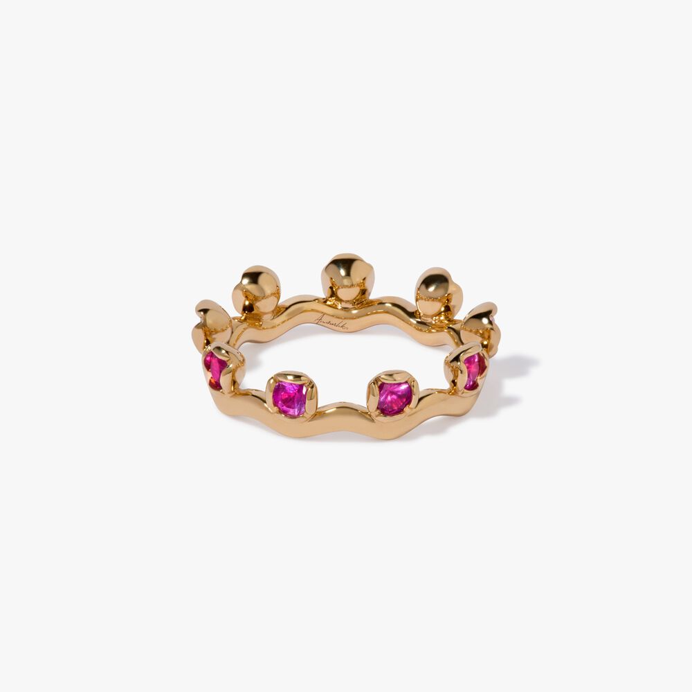 Whoopsie Daisy 18ct Yellow Gold Pink Sapphire Ring | Annoushka jewelley