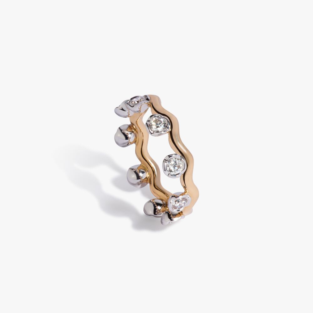 Whoopsie Daisy 18ct Gold Bi-Colour Diamond Ring | Annoushka jewelley
