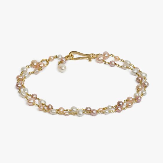 18ct Yellow Gold Seed Pearl Chain Bracelet — Annoushka UK
