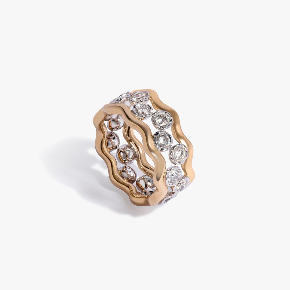 Whoopsie Daisy 18ct Yellow Gold Diamond Ring Stack | Annoushka jewelley