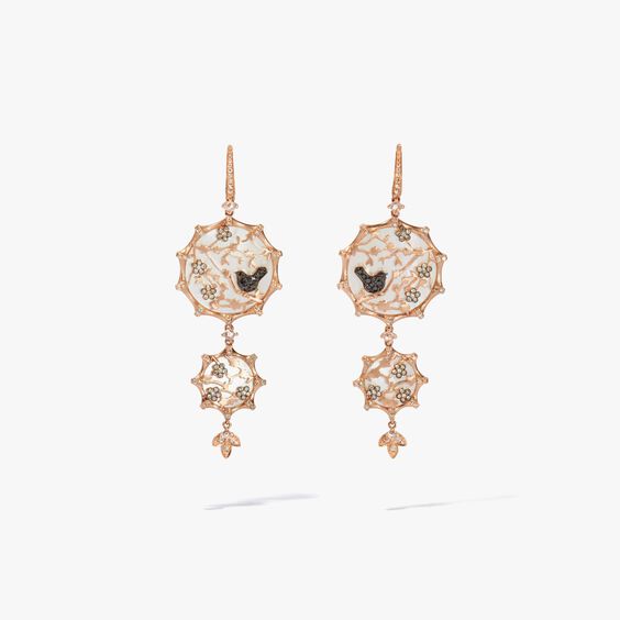 Dream Catcher 18ct Rose Gold Diamond Pearl Earrings — Annoushka UK