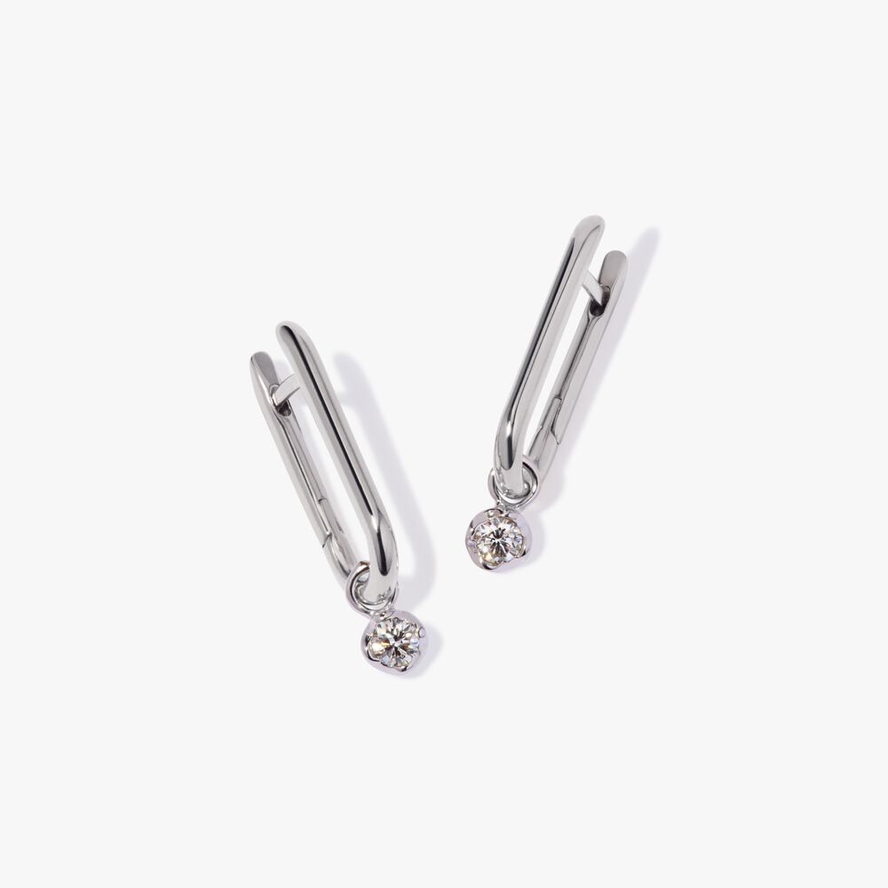 Knuckle & Whoopsie Daisy 18ct White Gold Solitaire 0.40ct Diamond Earrings | Annoushka jewelley