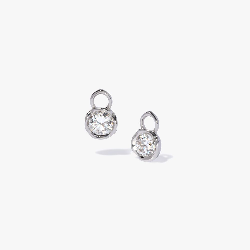 Knuckle & Whoopsie Daisy 18ct White Gold Solitaire 1ct Diamond Earrings | Annoushka jewelley