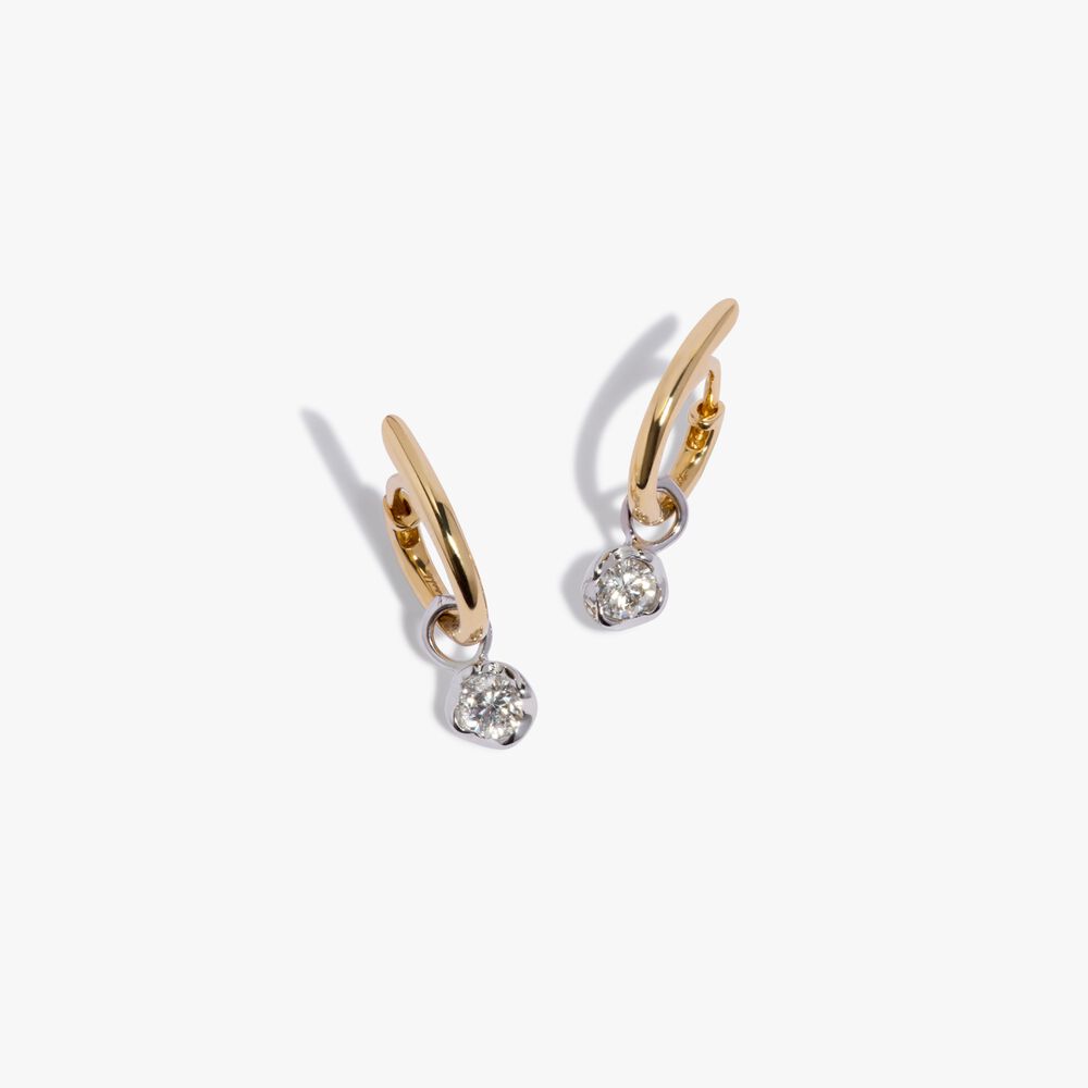 Six Hoop Whoopsie Daisy 18ct Gold Solitaire 0.40ct Diamond Earrings | Annoushka jewelley
