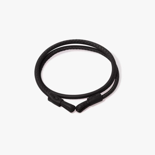 41cms Black Leather Bracelet