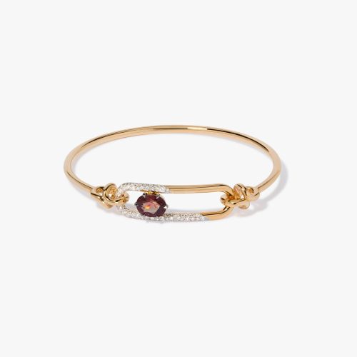 Knuckle Dust Garnet & Diamond Bangle 