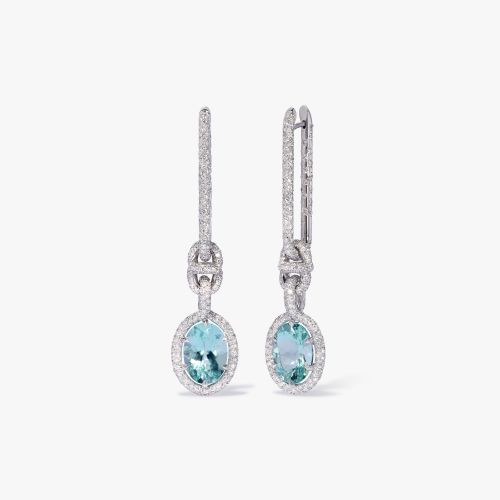 Knuckle Dust Aquamarine & Diamond Earrings 