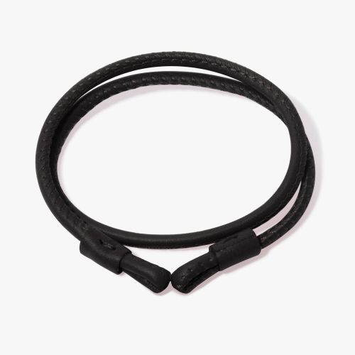 41cms Black Leather Bracelet