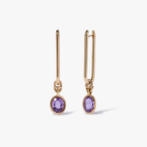 Knuckle Amethyst Long Earrings