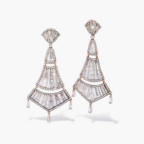 Flamenco 18ct Rose Gold 6.94ct Diamond Earrings