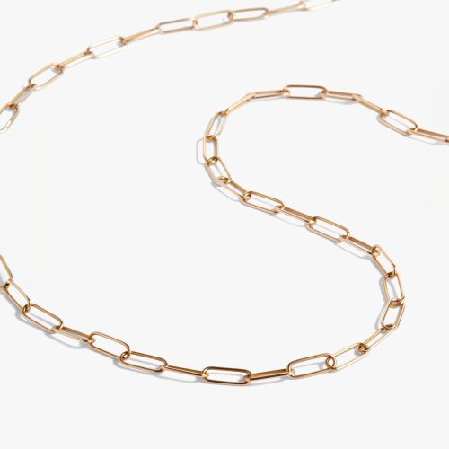 Gold Long Mini Cable Chain Necklace