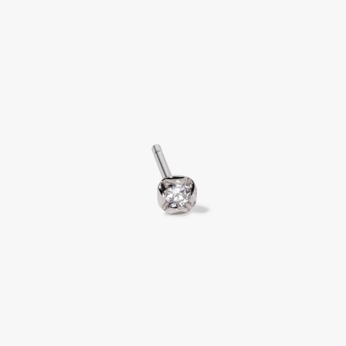 Whoopsie Daisy 14ct White Gold Small Solitaire Diamond Stud Earring