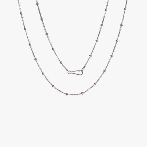 14ct White Gold Short Saturn Chain Necklace