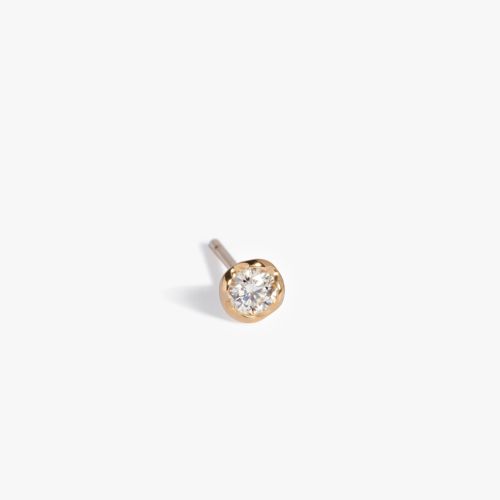 Marguerite 14ct Gold Large Solitaire Diamond Stud Earring