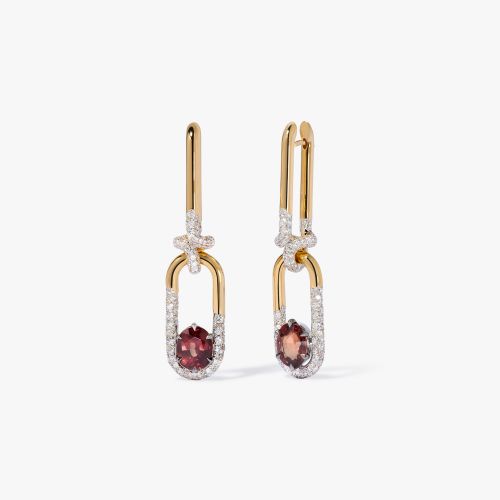 Knuckle Dust Garnet & Diamond Earrings