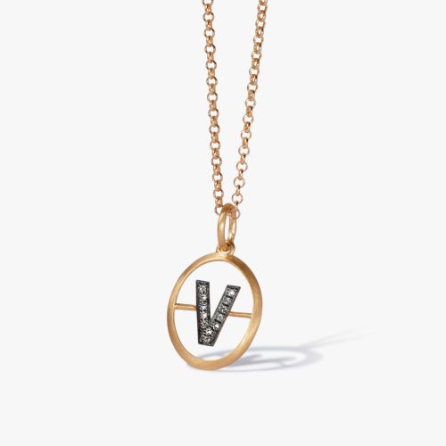 Initial V Necklace