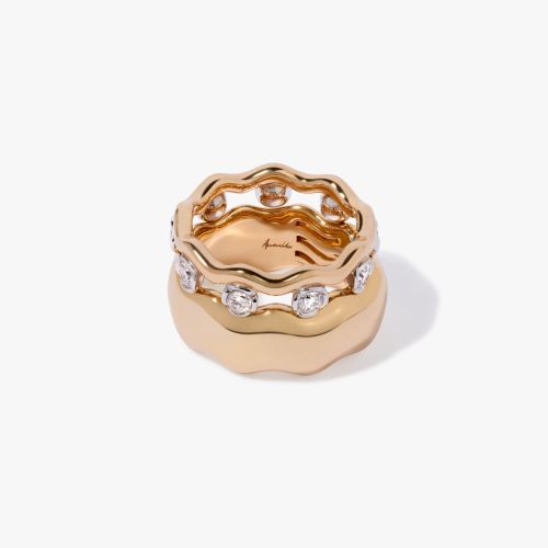 Whoopsie Daisy 18ct Bi-Colour Ring Stack