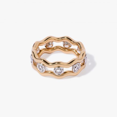 Whoopsie Daisy Diamond & 2mm Ring Stack