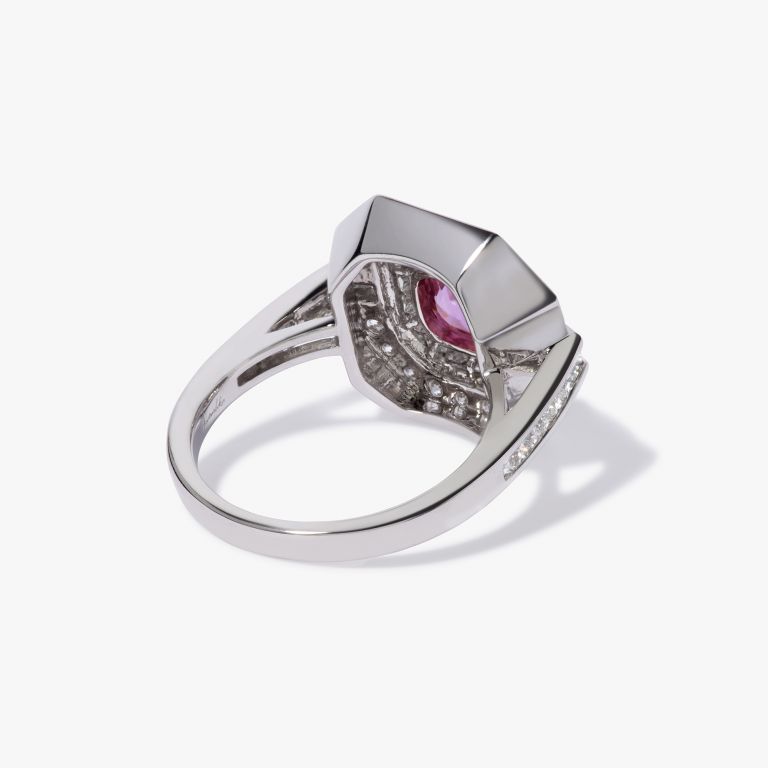 Pink Sapphire & Diamond Ring