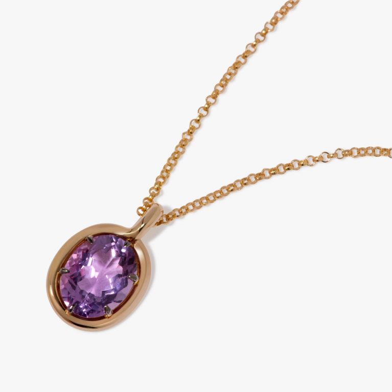 Amethyst Drop Necklace 