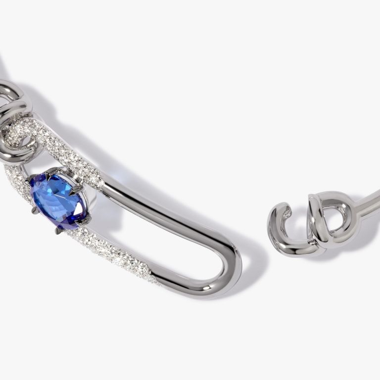 Knuckle Dust Tanzanite & Diamond Bangle