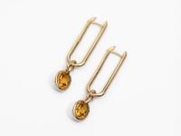 Knuckle Citrine Long Earrings