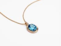 Blue Topaz Drop Necklace 