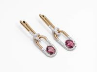 Knuckle Dust Tourmaline & Diamond Earrings