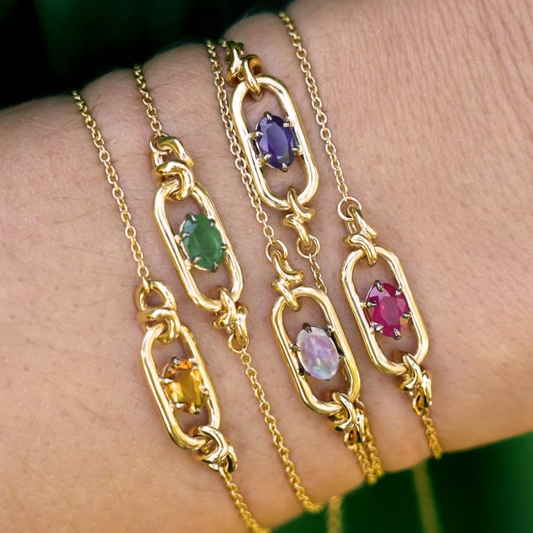 Gem Set Amethyst February Bracelet 