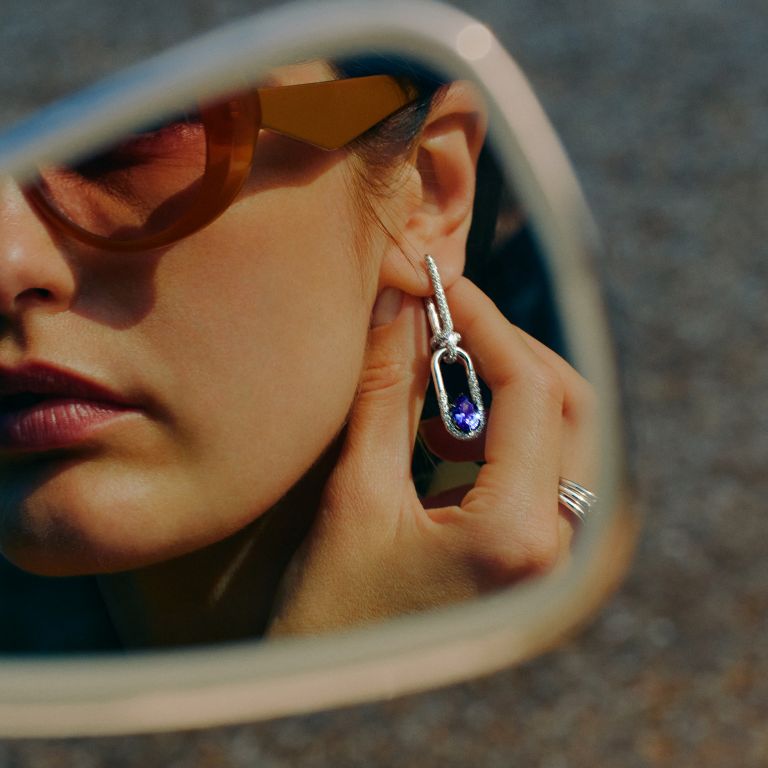 Knuckle Dust  Tanzanite & Diamond Earrings