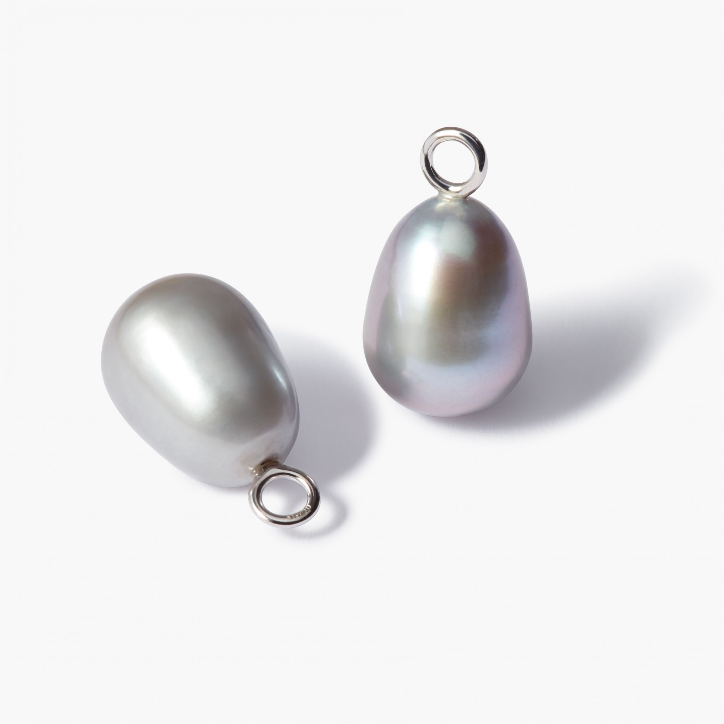 Grey Pearl & Diamond Earrings