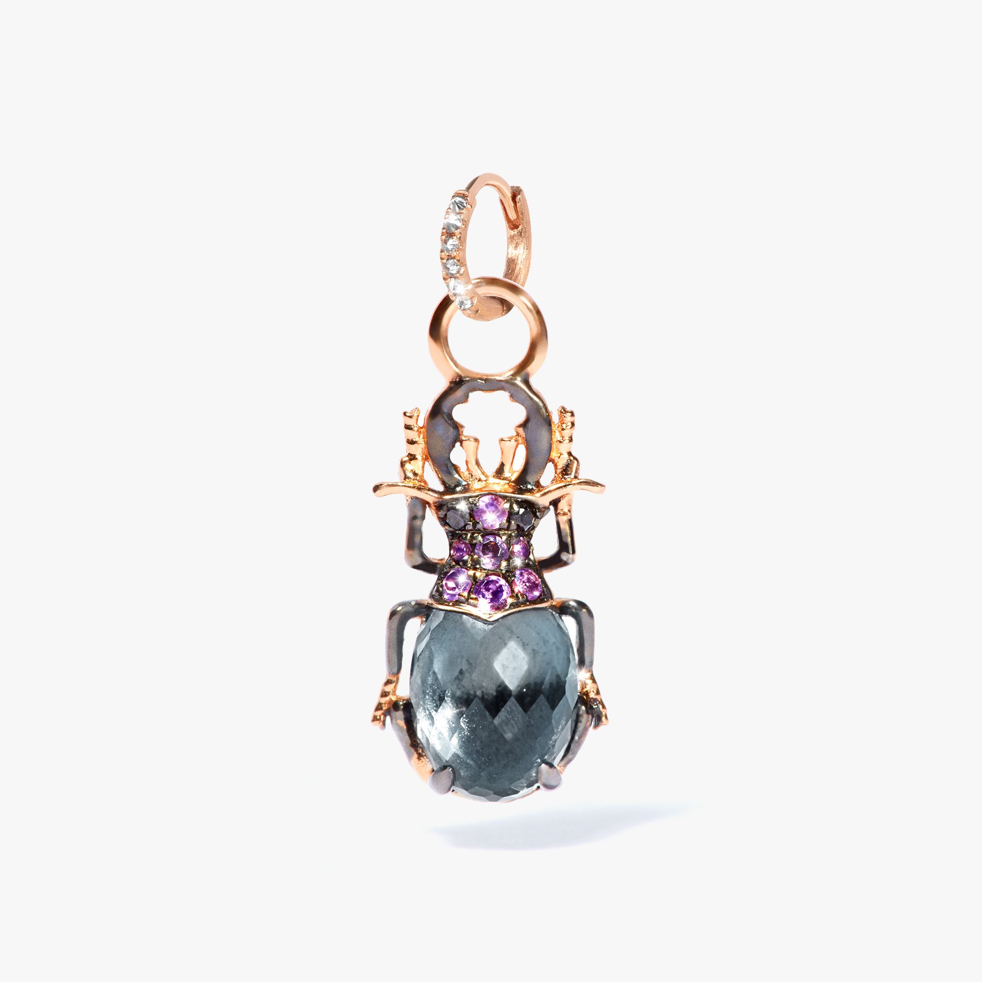 Topaz Beetle Earring Drop