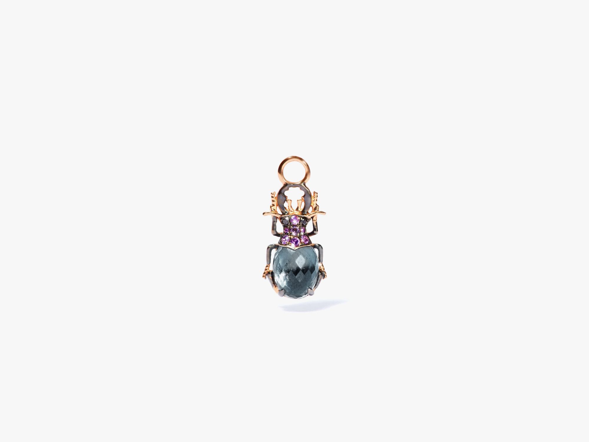 Topaz Beetle Earring Drop