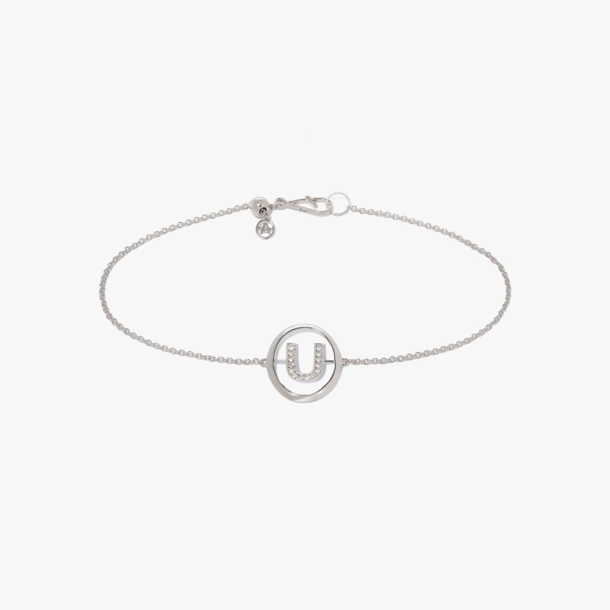 Initials Diamond U Bracelet