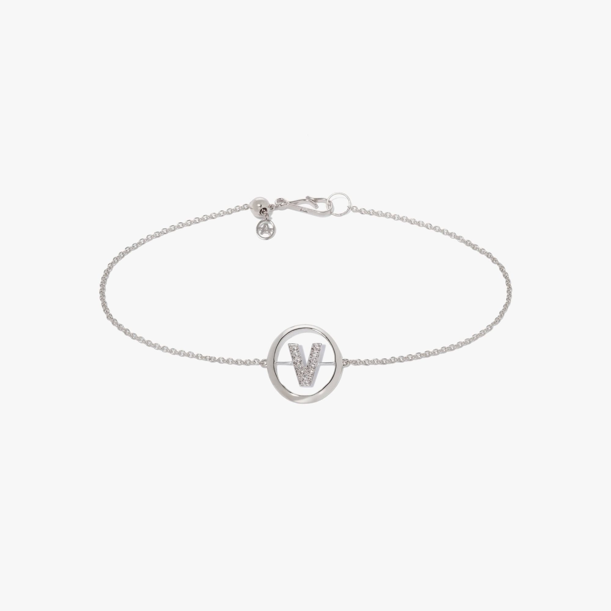 Initials Diamond V Bracelet