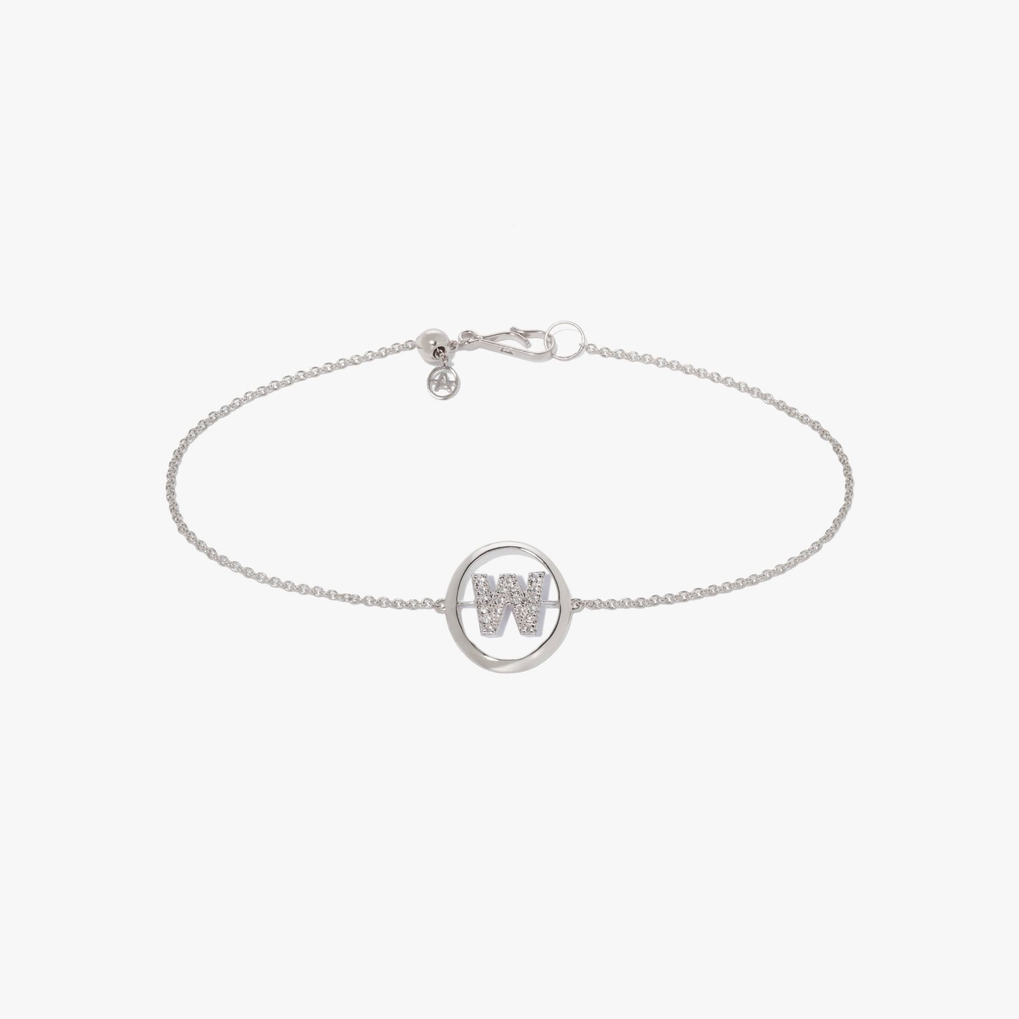 Initials Diamond W Bracelet