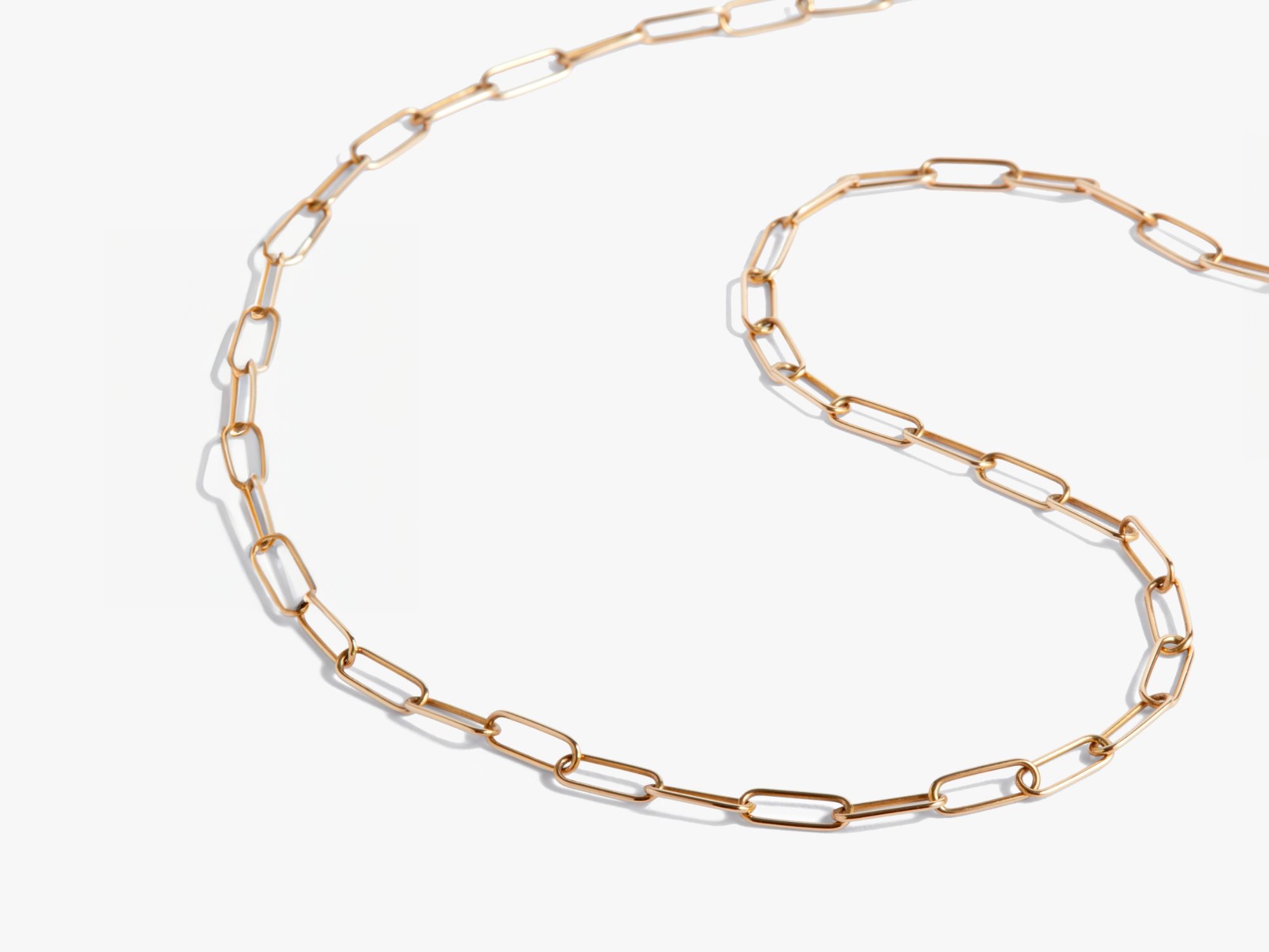 Gold Long Mini Cable Chain Necklace