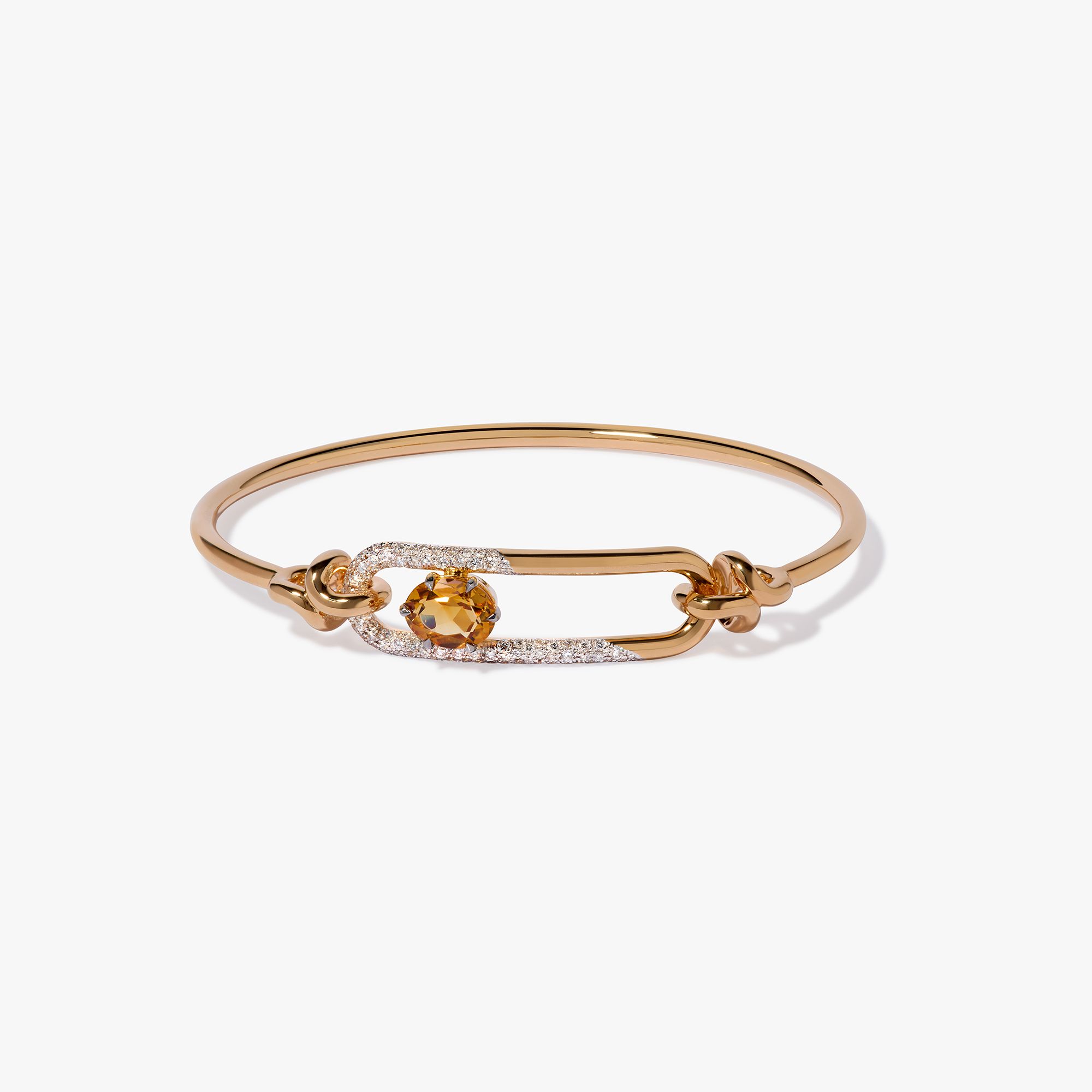 Knuckle Dust Citrine & Diamond Bangle