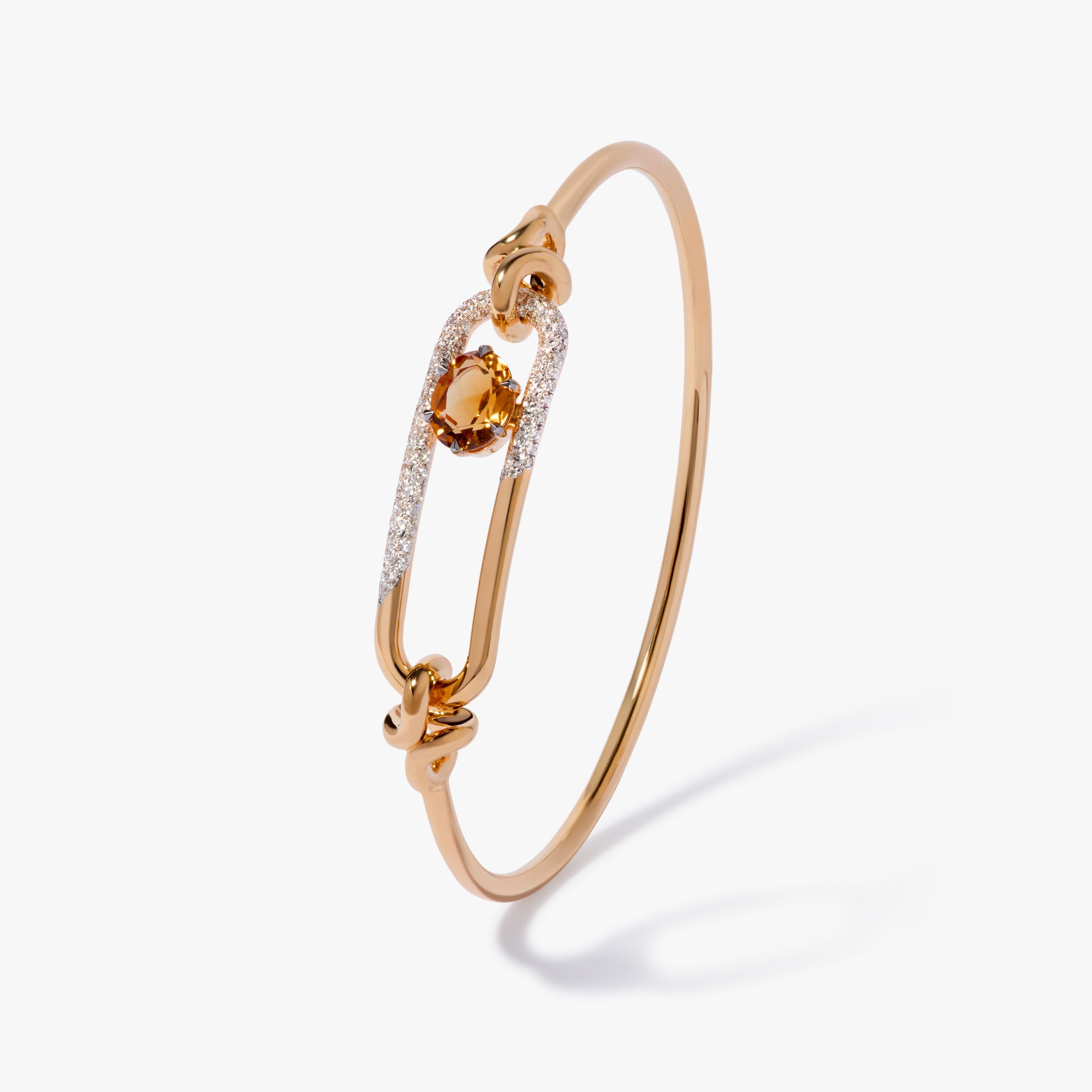 Knuckle Dust Citrine & Diamond Bangle