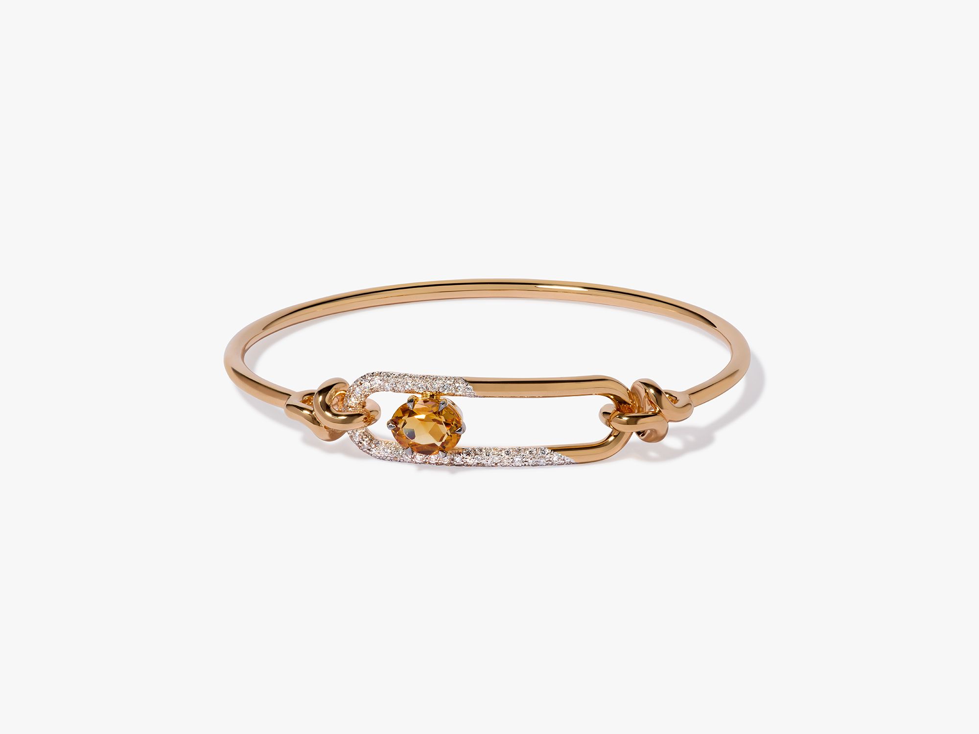 Knuckle Dust Citrine & Diamond Bangle