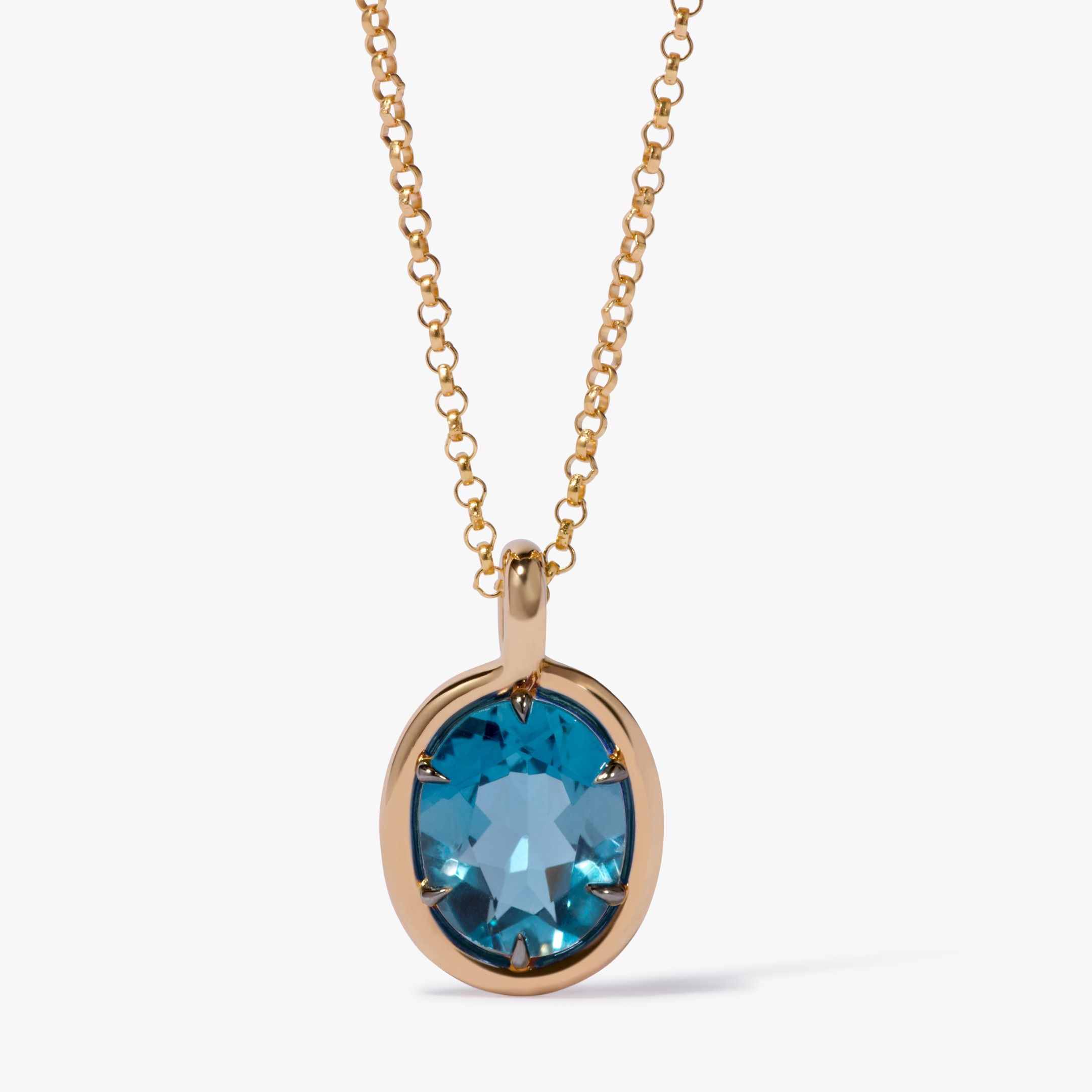 Blue Topaz Drop Necklace 