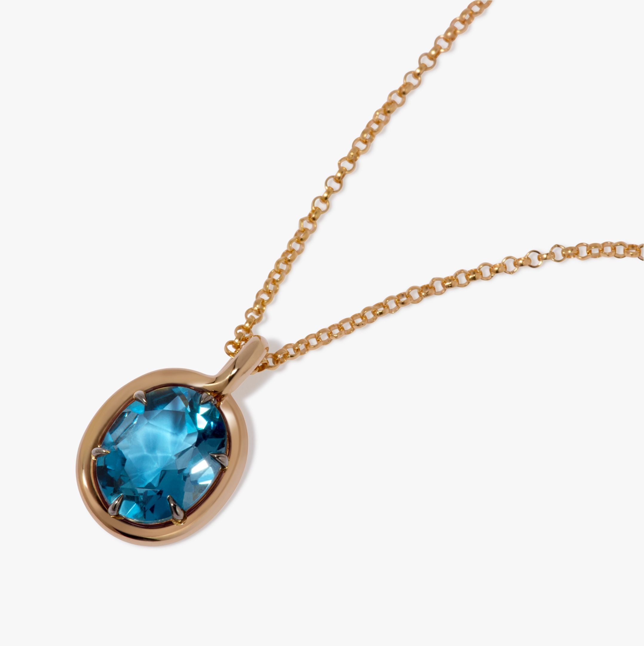 Blue Topaz Drop Necklace 