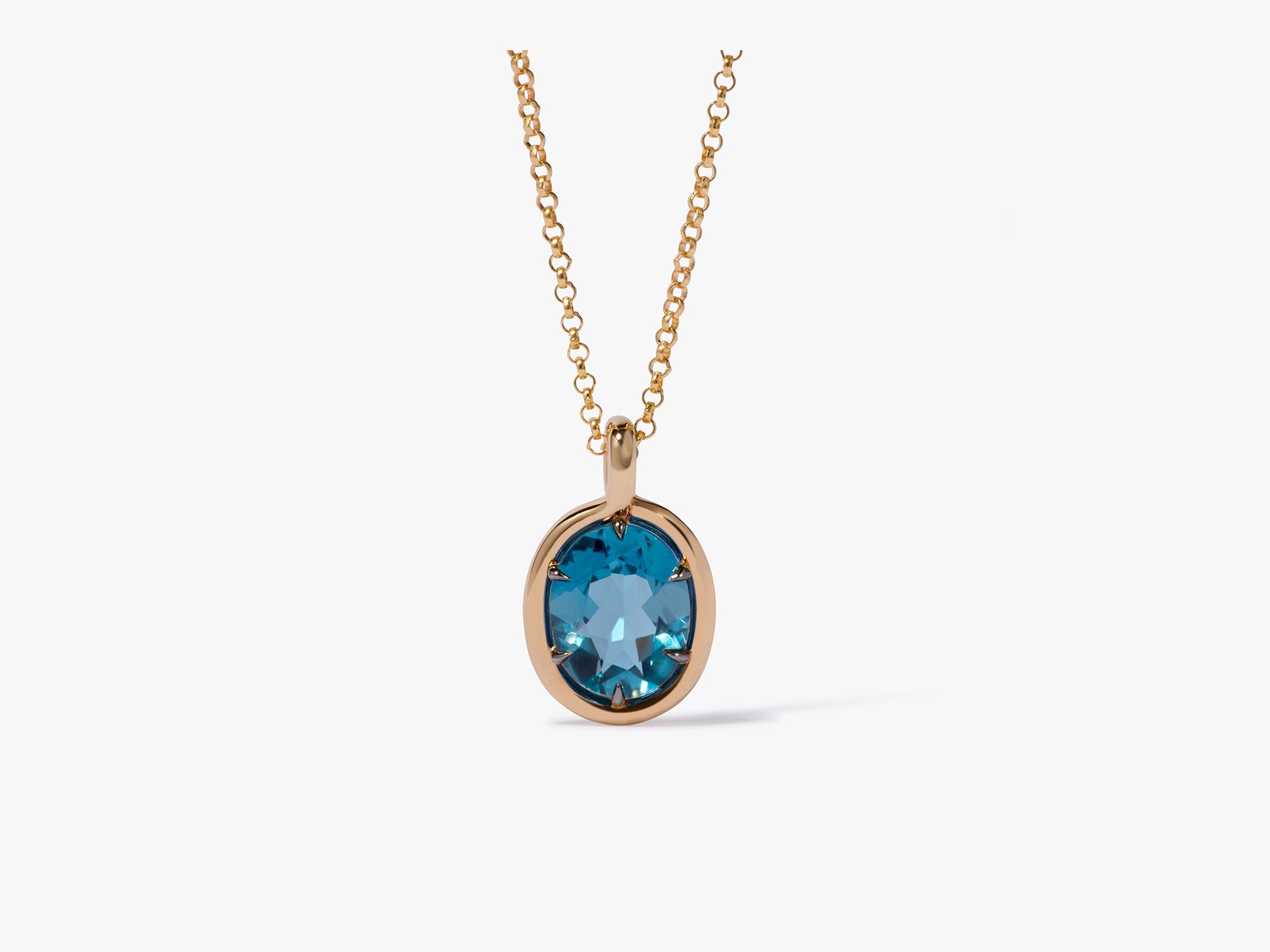 Blue Topaz Drop Necklace 