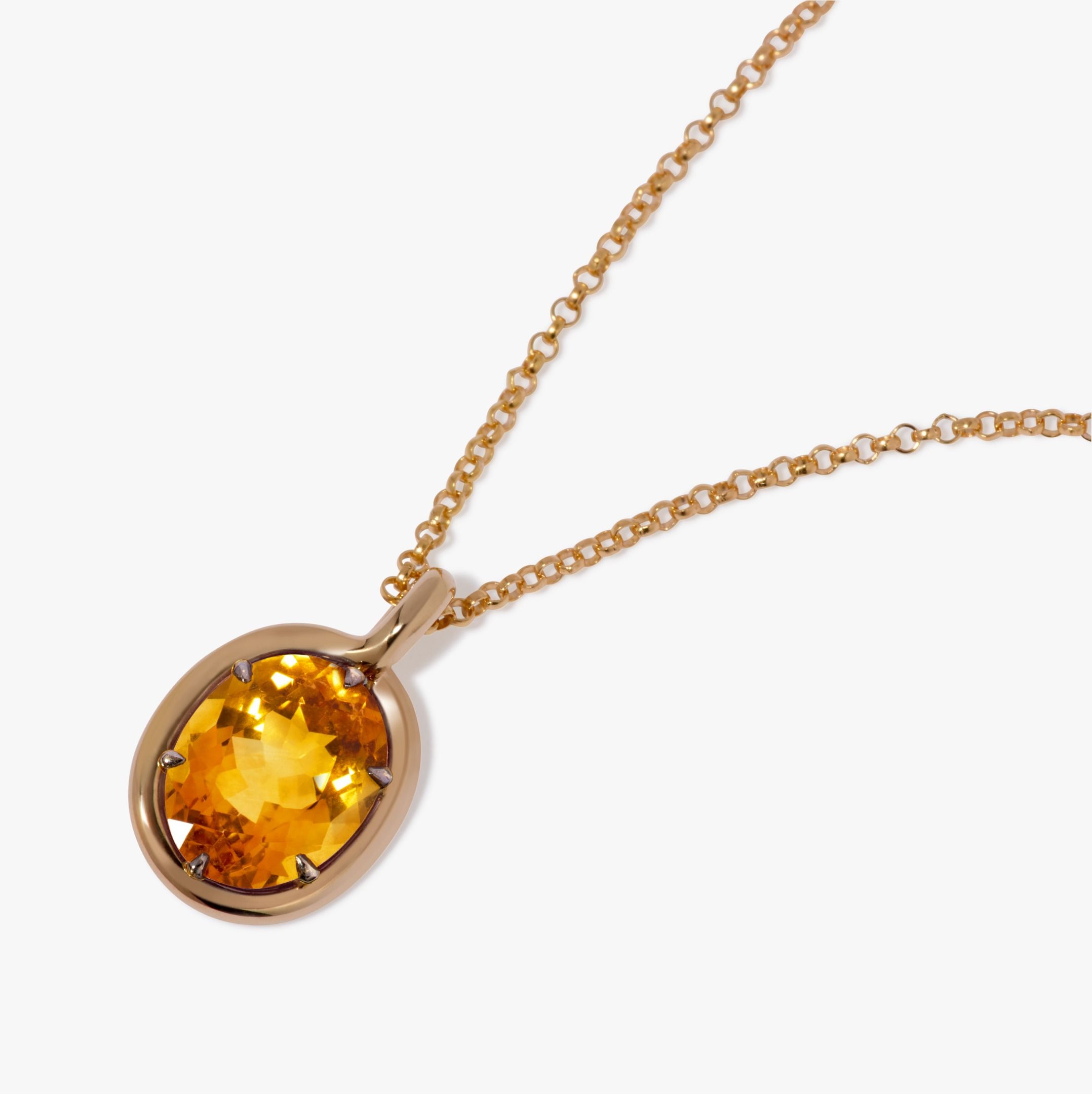 Citrine Drop Necklace 