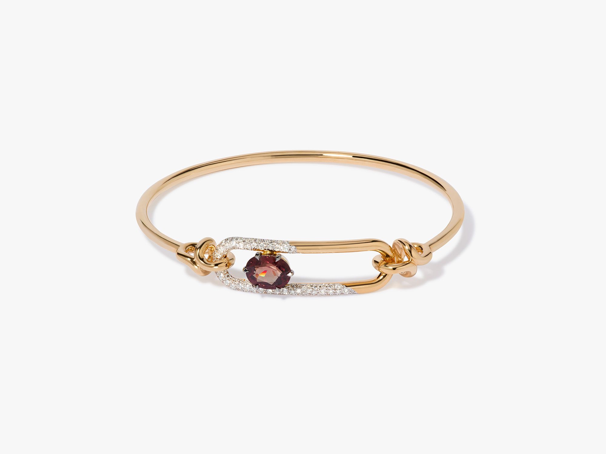 Knuckle Dust Garnet & Diamond Bangle 